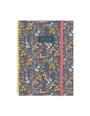 Finocam Design Collection Agenda de Spirale - Annuel 2026 - Couvercle Légère - Format E10 - 162x14x212mm - Semaine sur 2 pages H