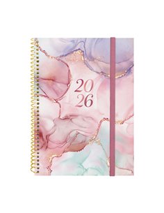 Finocam Design Collection Agenda de Spirale - Annuel 2026 - Couvercle Légère - Format E10 - 162x14x212mm - Semaine sur 2 pages H