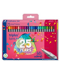 Staedtler Triplus Fineliner 334 Pack de 25 Feutres de Pointe Fina - Trait 0.3mm Aprox - Encre Base de Eau - Couleurs assorties