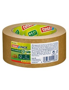 Tesa Tesapack Paper Standard Ruban Adhesiva de Papier 50mmx50m - Hecho Avec 56% de Materiales Biodegradables - Papier Procedente