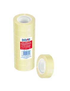 Dohe Pack de 8 Cintas Adhesivas Transparent de Polipropileno 19mm x 33m