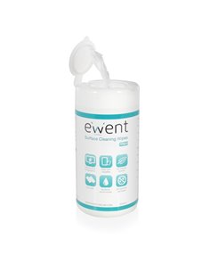 Ewent Toallitas de Nettoyage Pour Pantallas - Antibacteriano - Antiestatica - Sans Alcohol - Couleur Blanc