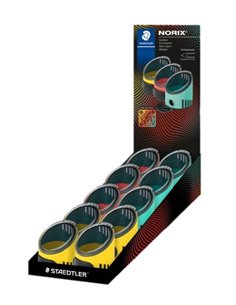 Staedtler Norix Présentoir de 10 Sacapuntas Avec Deposito - 1 Agujero Pour Lapices de Jusqu'à Ø 8,2mm - Couleurs assorties