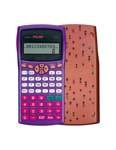 Milan M240 Calculadora Cientifica Copper 10+2 Digitos - Écran de 2 Lineas - 240 Funciones Integradas Incluyendo 124 Cientificas 