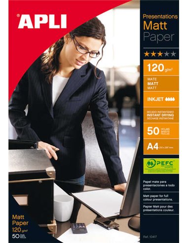 Apli Papier Fotografico Matt A4 120g 50 Feuilles