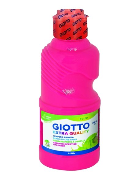 Giotto Extra Quality Fluo Tempera - 250ml - Lispa Pour le Usage - Botella Bio Pet - Couleur Rose Fluo