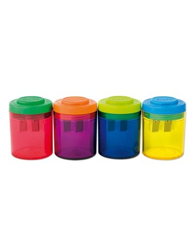 Milan Collection Présentoir de 12 Sacapuntas Avec Deposito - Usage Estandar et Maxi - Cuchilla de acier - Couleurs assorties