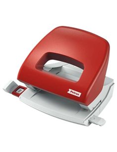 Petrus 80 Perforateur Perforador Pequeño - Jusqu'à 16 Feuilles - Marcas de Format - Facile Vaciado - Punzones 5.5mm - Couleur Ro