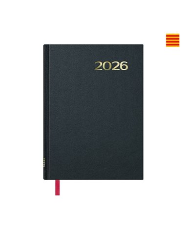 Dohe Sintex Agenda Annuel en Catalan - Jour par page - Viernes, Sabado et Domingo misma Pagina - Taille 14x20cm - Couleur Noir