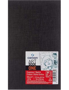 Canson Sketch One Fino Cahier de Dibujo Avec 98 Feuilles 100g 14x21.6cm - Couleur Blanc