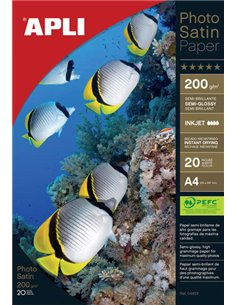 Apli Papier Fotografico Photosatin A4 200g 20 Feuilles