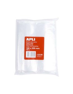 Apli Pack de 100 Bolsas de Auto Fermeture 160 x 220 mm - Fermeture Seguro - Aptas Pour Alimentos