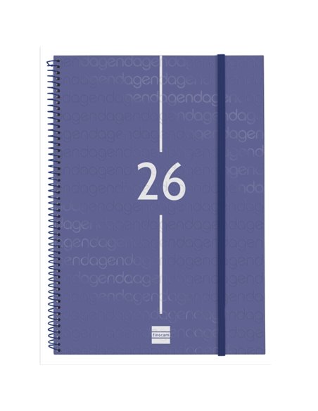 Finocam Year Agenda de Spirale - Annuel 2026 - Couvercle Légère - Format E40 - 217x14x297mm - Semaine sur 2 pages en Vertical - 
