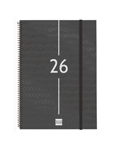 Finocam Year Agenda de Spirale - Annuel 2026 - Couvercle Légère - Format E40 - 217x14x297mm - Semaine sur 2 pages en Vertical - 