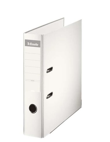 Esselte Archivador de Palanca Format A4 - Lomo 75mm - Tarjetero en Lomo - Capacité Pour 500 Feuilles - Couleur Blanc