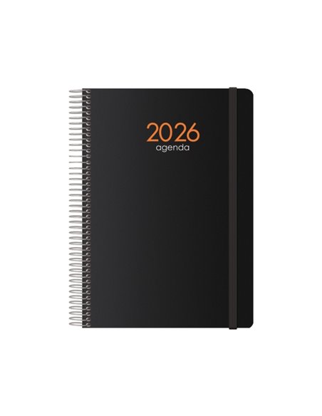 Dohe Syncro Agenda Annuel - Jour par page - Cubierta de Plastico - Sabado et Domingo misma Pagina - Fermeture Avec Goma Élastiqu