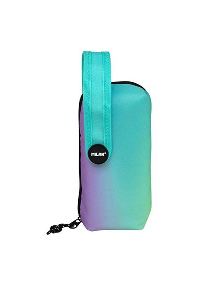 Milan Sunset Green Pack de 4 Estuches Trousse Avec Contenido de Serie - Contenido: Goma de Borrar, 2 Sacapuntas, Crayon de Grafi