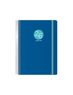 Dohe Menphis Agenda Annuel - Jour par page - Cubierta de Plastico - Sabado et Domingo misma Pagina - Fermeture Avec Goma Élastiq