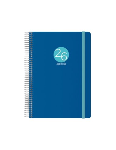 Dohe Menphis Agenda Annuel - Jour par page - Cubierta de Plastico - Sabado et Domingo misma Pagina - Fermeture Avec Goma Élastiq