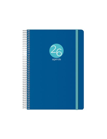 Dohe Menphis Agenda Annuel - Jour par page - Cubierta de Plastico - Sabado et Domingo misma Pagina - Fermeture Avec Goma Élastiq