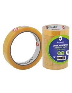 Bismark Ruban Adhesiva Transparent 19mm x 66m - Fabricada en Polipropileno - Transparent
