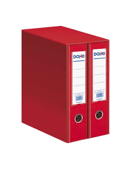 Dohe Modulo de 2 Archivadores A4 Lomo Ancho Avec Ollao et Rado - Carton Forrado Avec Polipropileno - Cantoneras Metalicas - Pala