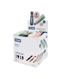 Milan 1918 Cubo Présentoir de 40 Cintas Correctoras Cilindricas - Dimensions 5x6m - Rotacion de Pointe 360º - Couleurs assorties