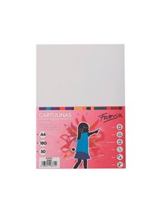 Fabrisa Pack de 50 Cartulinas 180 g/m² - Taille A4 - Couleur Blanc