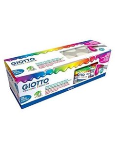 Giotto Tempera Pack de 12 Botes de 25 ml. + Pincel - Base Eau - Excelente Cobertura - Couleurs assorties