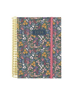 Finocam Design Collection Agenda de Spirale - Annuel 2026 - Couvercle Légère - Format E10 - 172x29x212mm - 1 Dia Par Pagina - Te
