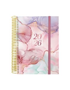 Finocam Design Collection Agenda de Spirale - Annuel 2026 - Couvercle Légère - Format E10 - 172x29x212mm - 1 Dia Par Pagina - Co