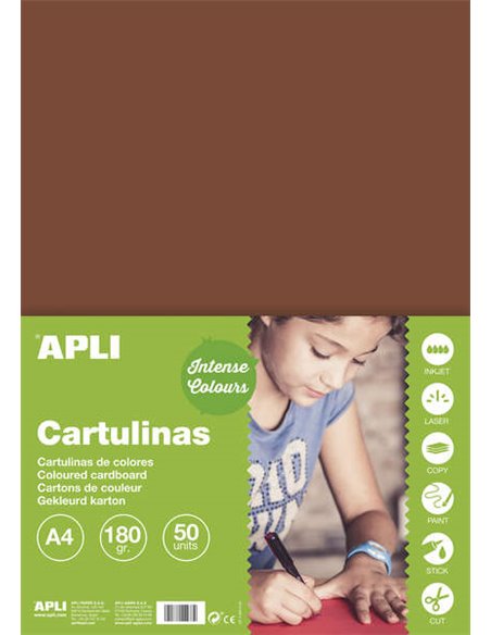 Apli Cartulina Marron A4 170g 50 Feuilles