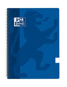 Oxford School Classic Cahier Spirale Couvercle de Plastico Folio - Pauta 3.5 Avec Margen - 80 Feuilles - Couleur Bleu Marine