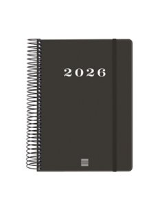 Finocam My Agenda de Spirale - Annuel 2026 - Couverture rigide Antirayaduras - Format E10 - 185x20x212mm - 1 Dia Par Pagina - Co