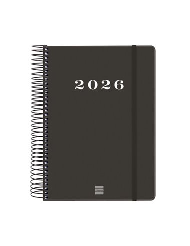 Finocam My Agenda de Spirale - Annuel 2026 - Couverture rigide Antirayaduras - Format E10 - 185x20x212mm - 1 Dia Par Pagina - Co