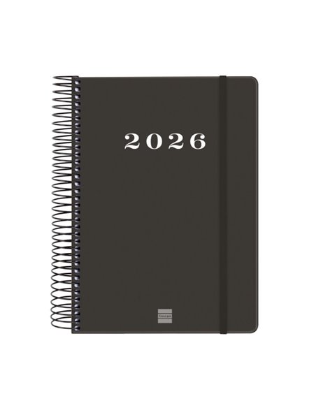 Finocam My Agenda de Spirale - Annuel 2026 - Couverture rigide Antirayaduras - Format E10 - 185x20x212mm - 1 Dia Par Pagina - Co