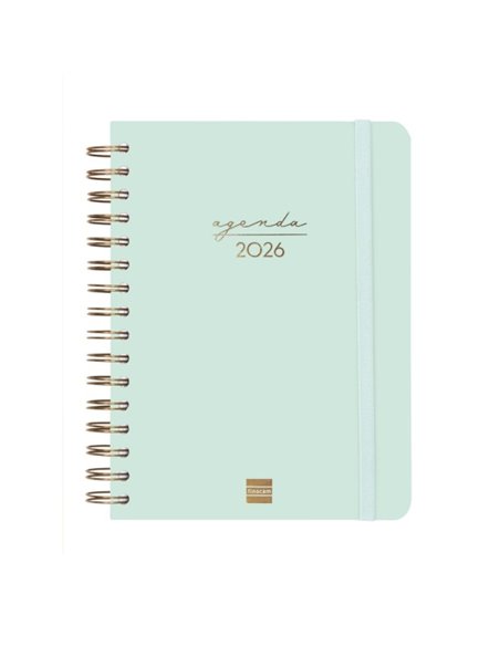 Finocam Alma Agenda - Annuel 2026 - Avec Spirale - Format E10 - 180x30x220mm - 1 Dia Par Pagina - Couleur Menta