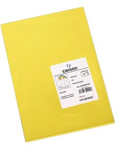 Canson Guarro Pack de 50 Cartulinas Iris A4 de 185g - 21x29.7cm - Couleur Jaune Canario