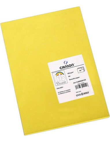 Canson Guarro Pack de 50 Cartulinas Iris A4 de 185g - 21x29.7cm - Couleur Jaune Canario