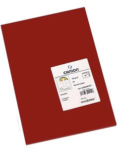 Canson Guarro Pack de 50 Cartulinas Iris A4 de 185g - 21x29.7cm - Couleur Granate