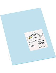Canson Guarro Pack de 50 Cartulinas Iris A4 de 185g - 21x29.7cm - Couleur Bleu Cielo