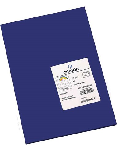 Canson Guarro Pack de 50 Cartulinas Iris A4 de 185g - 21x29.7cm - Couleur Bleu Ultramar