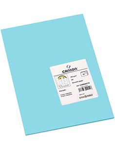 Canson Guarro Pack de 50 Cartulinas Iris A4 de 185g - 21x29.7cm - Couleur Bleu Turquoise