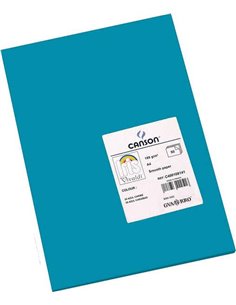 Canson Guarro Pack de 50 Cartulinas Iris A4 de 185g - 21x29.7cm - Couleur Bleu Caribe