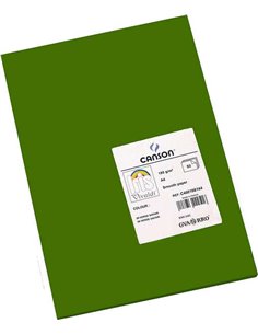 Canson Guarro Pack de 50 Cartulinas Iris A4 de 185g - 21x29.7cm - Couleur Vert Safari