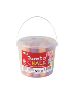 Apli Pack de 20 Tizas Jumbo Ø 25 x 105 mm - Aptas Pour Usage Scolaire - Couleurs assorties