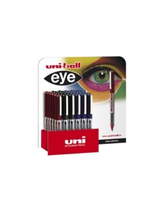 Uni-ball Eye Micro UB-150 Présentoir de 36 Boligrafos de Encre Liquida - Pointe de Bola 0.5mm - Encre Résistant à l'eau et Luz -