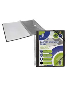 Bismark Chemise Avec 60 Fundas Transparentes - Format A4 - Comprend Sobre Portadocumentos - Fermeture de Gomas