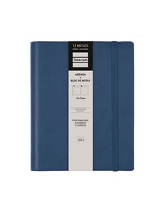 Finocam Duoband Agenda - Annuel 2026 - Bloc de Notas - Format E10 - 176x28x226mm - 1 Dia Par Pagina - Couleur Bleu