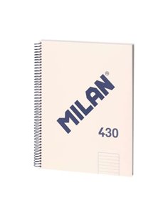 Milan Serie 1918 Cahier Spirale Format A4 Pautado 7mm - 80 Feuilles de 95 gr/m2 - Microperforado, 4 Taladros - Couleur Beige